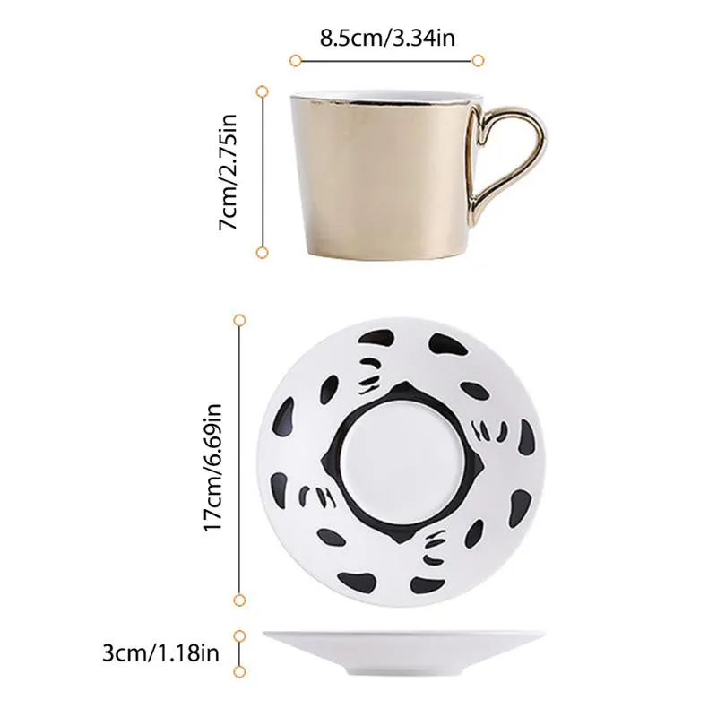 Muggar 250 ml keramik leopard anamorphic cup spegel reflektion tiger zebra mugg kaffete med coastermugs272w