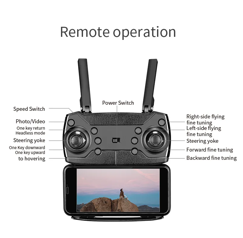 E88 Pro Professional SIE -drönare med 4K HD Dual Camera Long Range Intelligent positionering Remote Control Drone1143372