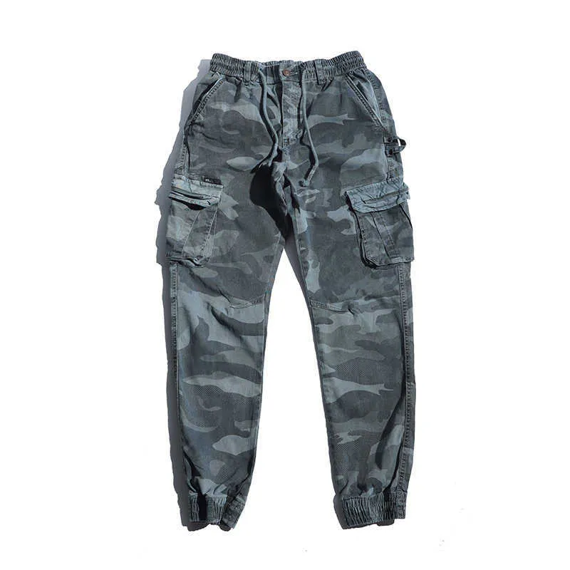 GlacialWhale Hommes Pantalon Cargo Hommes Multi-poches Mâle Hip Hop Japonais Streetwear Pantalon Jogging Camouflage Pantalon Pour Hommes 210930