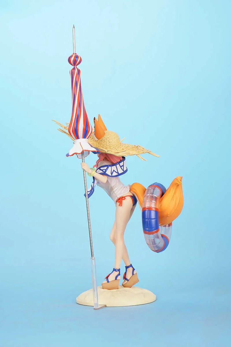 Fate/Grand Order FGO Parasol Bademode Tamamo No Mae 26 cm Sexy Mädchen Figur PVC Action Figure Erwachsene Sammlung Modell Spielzeug Puppe Geschenk Q0722