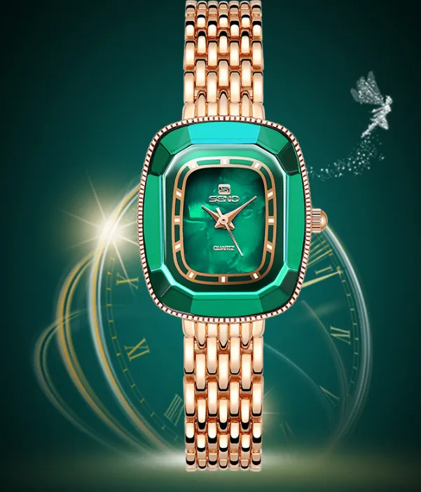 SENO Marke cwp Uhr Hervorragende High Definition Bright Damenuhren Quarzuhr Mesh Band Mineral Hardlex Glas Weiblich Wristwa217K