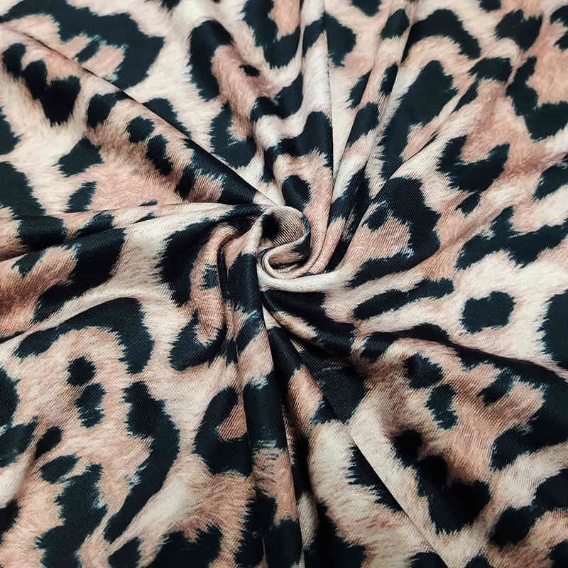 Newasia Bahçesi Uzun Yaz Elbise Leopard Kadın Vintage Hayvan Baskı Partisi Maksi Elbise Sıradan Zarif Sahil Elbise 210401