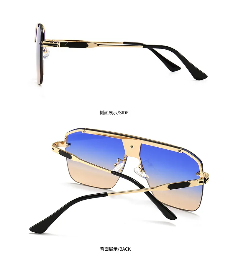 メンズレディースサングラス男性メガネメタルヴィンテージファッションスタイルスクエアフレーム UV 400 眼鏡