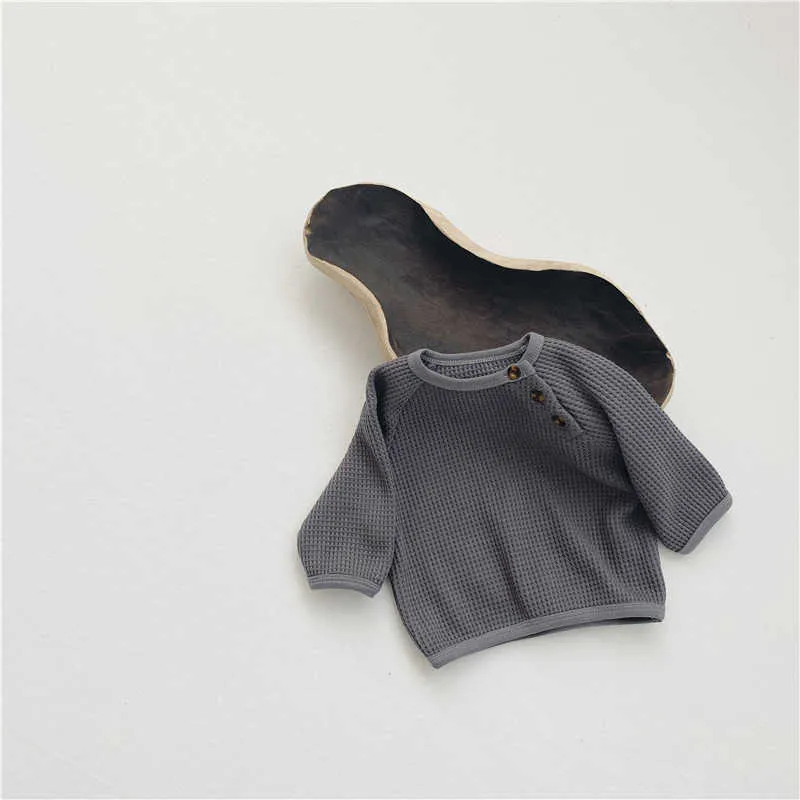 Children's spring kids sweatshirt simple long-sleeved T-shirt loose pullover sweater toddler boy clothes 210701