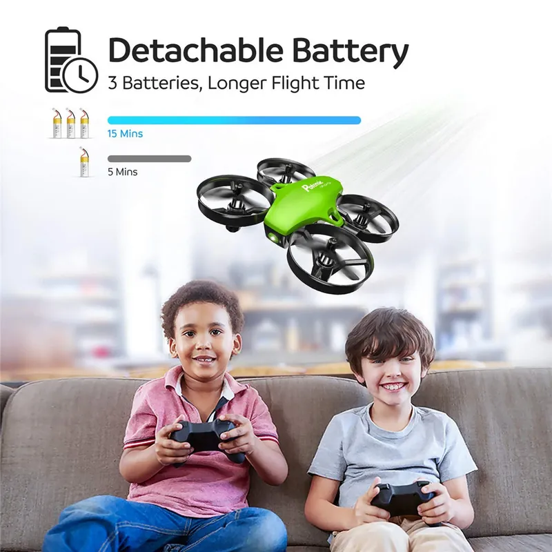 Potensic A20 Mini Drone voor kinderen Beginners Gemakkelijk te vliegen Headless-modus RC Helicopter Quadcopter Afstandsbediening met 3 batterijen 220216