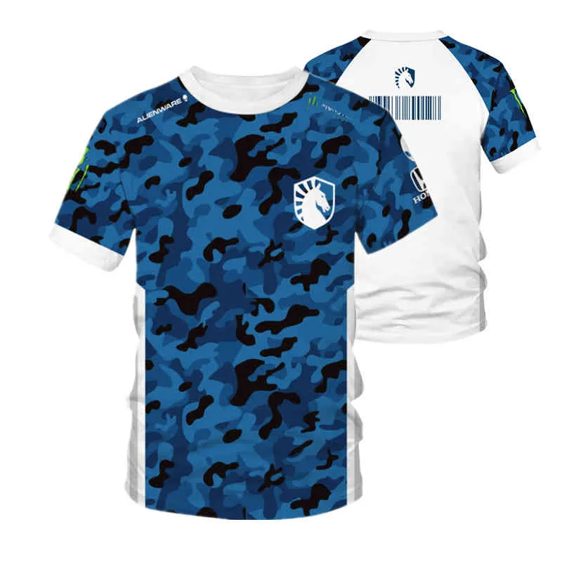 最新のDOTAゲームゲームTシャツCSGO-LCSゲームチームメンズとレディースTシャツ液体ユニフォームファンカスタムID Tシャツ