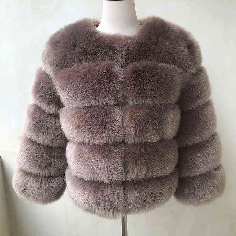 hjqjljls冬のファッション女性のフェイクの毛皮のコート女性の黒いエレガントなふわふわの暖かい人工毛皮のジャケットの上着211110