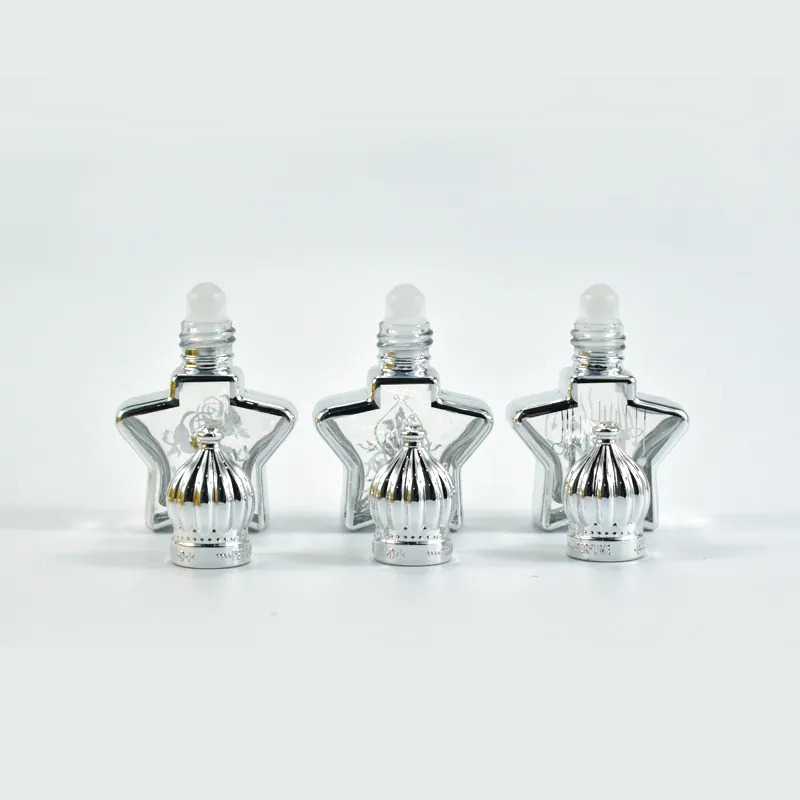 10/30 / 8ml Rolo de vidro claro em frascos de frascos vazios com bola de rolos de vidro para óleos essenciais perfume aromaterapia