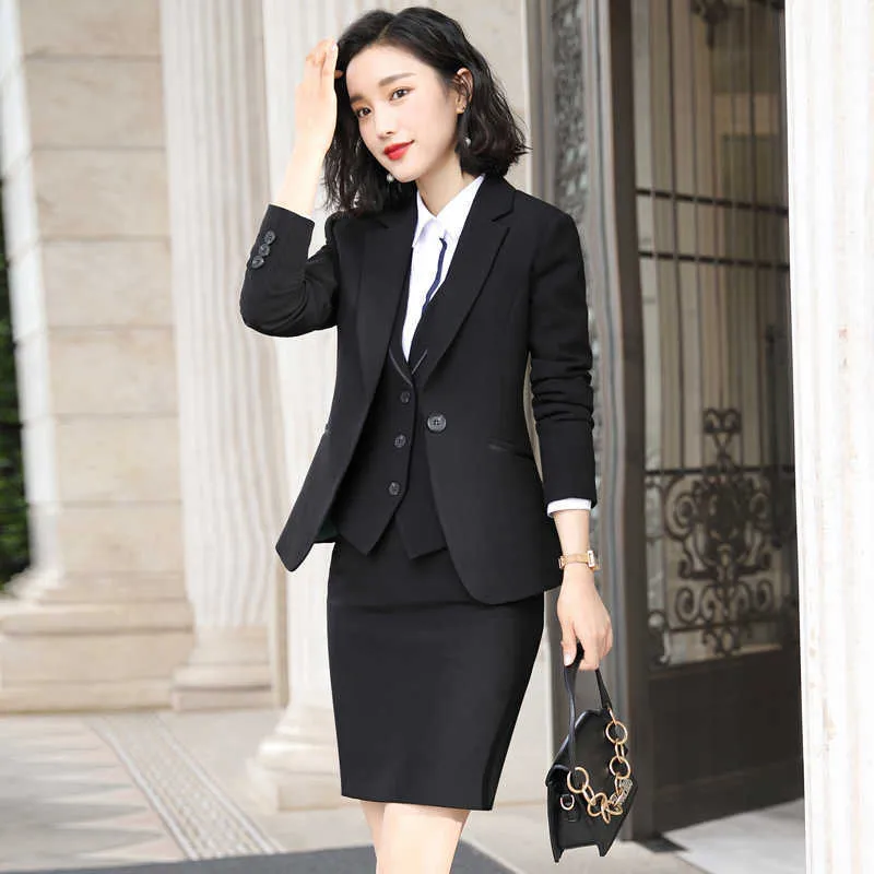 Formele slijtage Dameskuren Bedrijfs Herfst Mode Koreaanse temperament Overalls Suit 210527