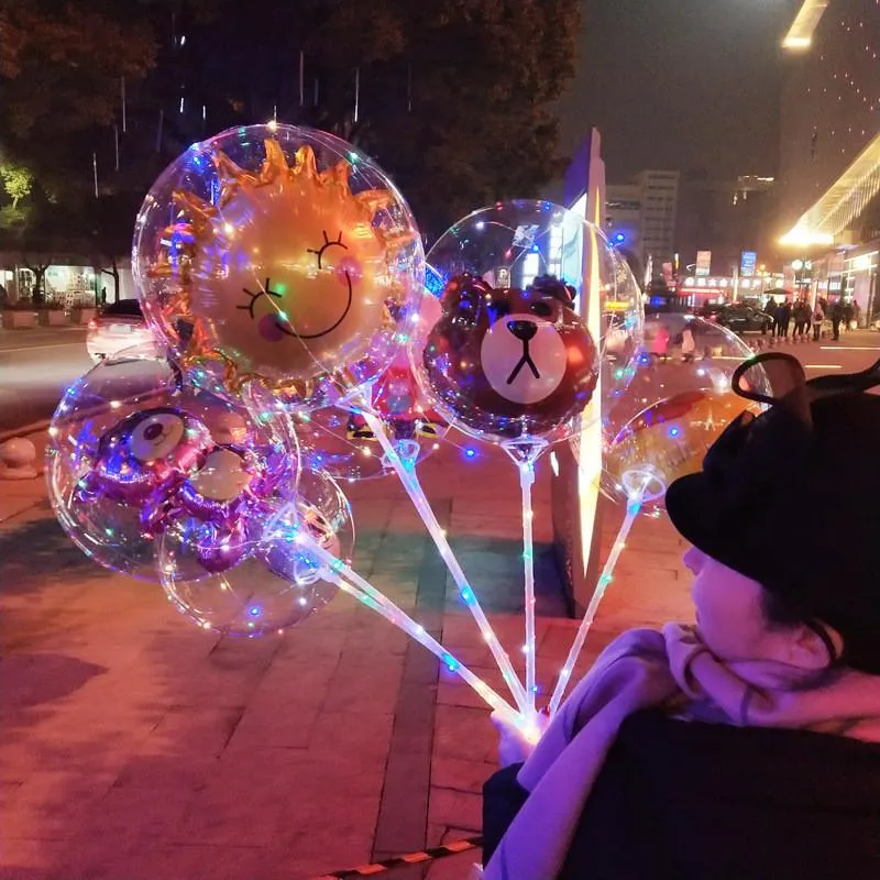 Светодиодный мультфильм BOBO воздушный шар светящийся свет вверх прозрачные воздушные шары игрушки мигающий воздушный шар рождественские вечеринка свадьба бар клуб детские дни рождения украшения SD44
