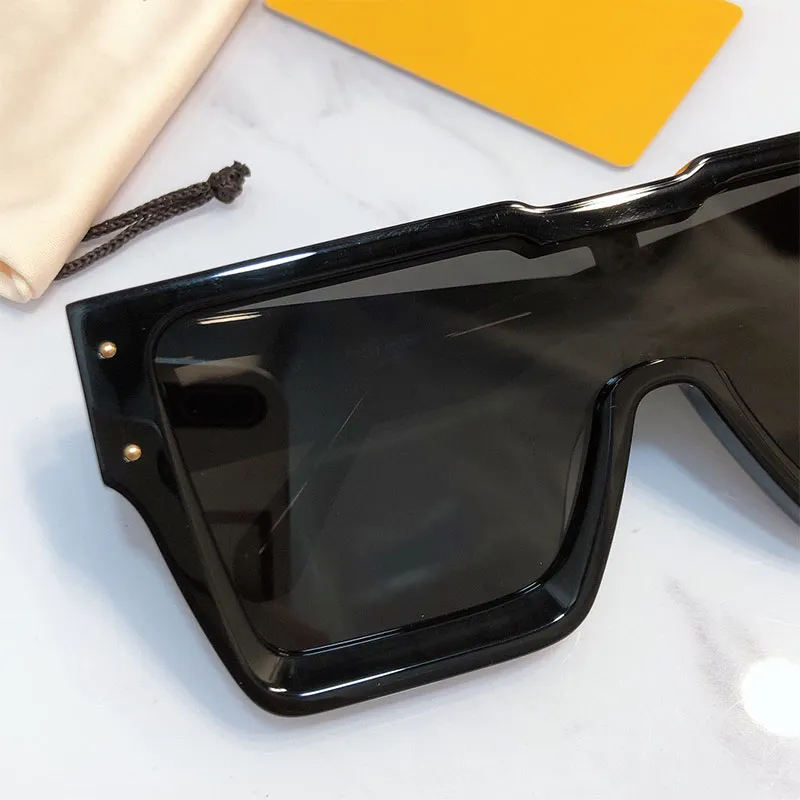 Óculos de sol de cristal de grandes dimensões das mulheres 1547 aparência atraente quadrada lentes pretas proteção UV 100% óculos de designer masculino com o320P