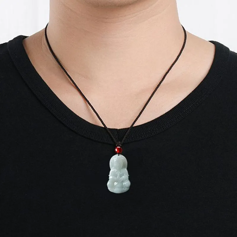 Natural Myanmar Jade Jewelry A Goods Guanyin Male Jade Buddha Female Medium Ice Seed Pendant255S9388390