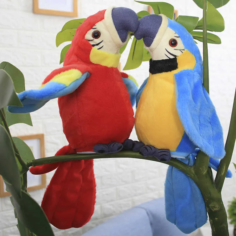 Cute Talking Parrot Talking Plush Toy Talking Record Repeatedly Waving Wings Electronic Bird Plush Children039s Toy Gift Q07279106742