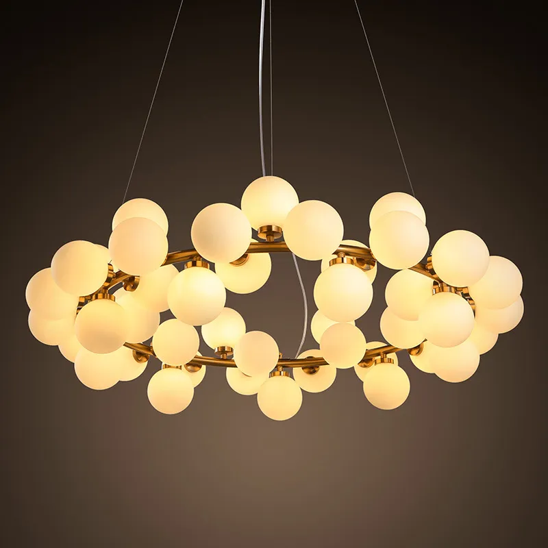 Modern Gold 25 15 45heads Magic Bean Glass G4 Pendant Lamp DNA Molecular Glass Ball Glass Pendant Light294w