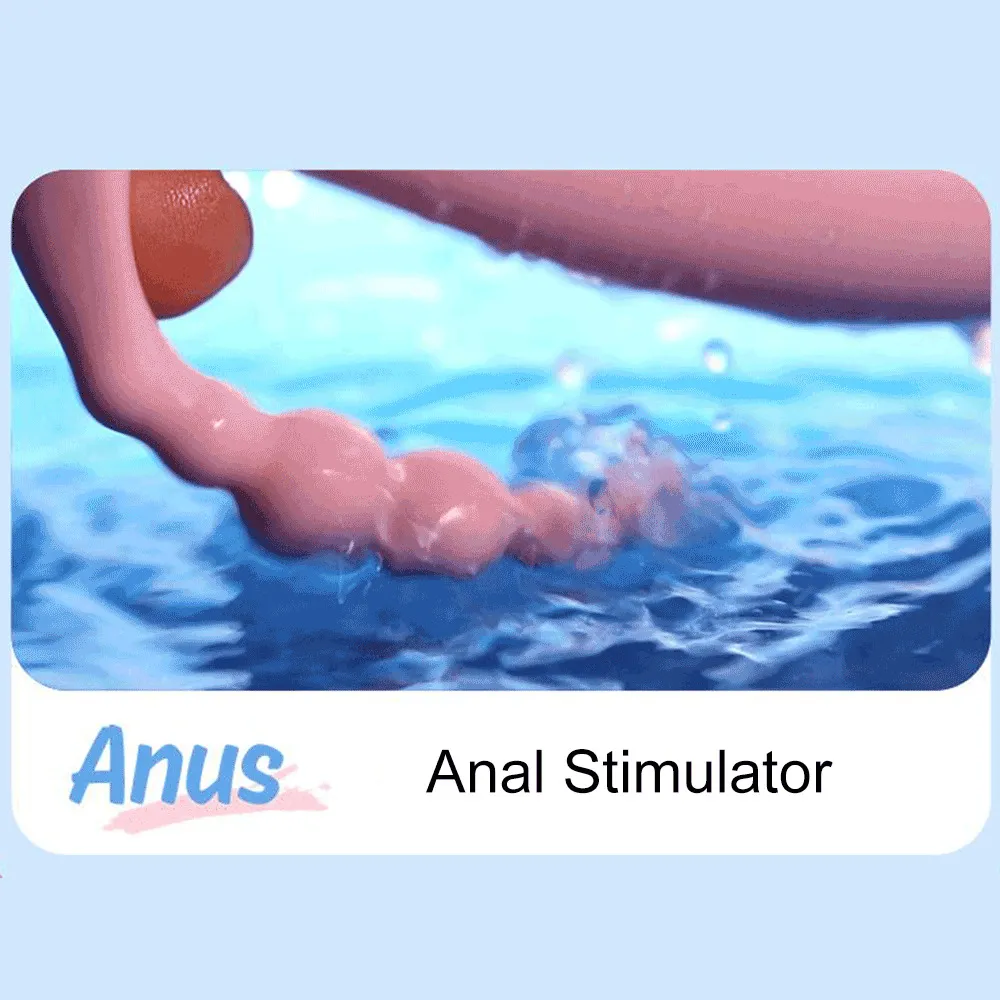Klitoris sugande vibrator anal stimulator 3 i 1 bärbar dildo rotation pärlor vagina g-spot massage sexiga leksaker för kvinnor