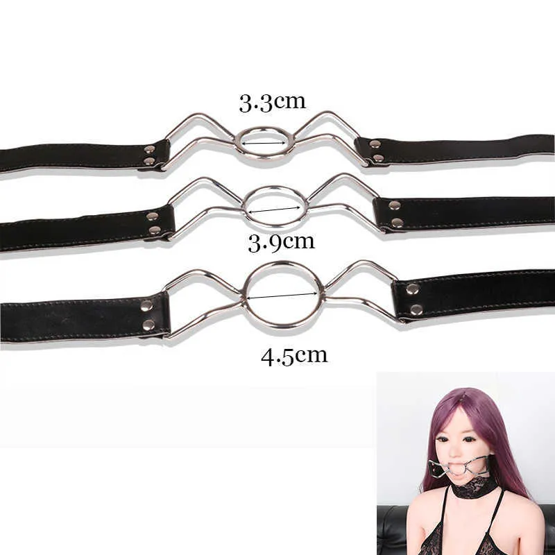 Массажные предметы SML Size Leather Open Rothing Gag с Oring Erotic Toys Bondage Slables Lentrarts гей -фетиш женщины сексуальная игрушка для 1031885