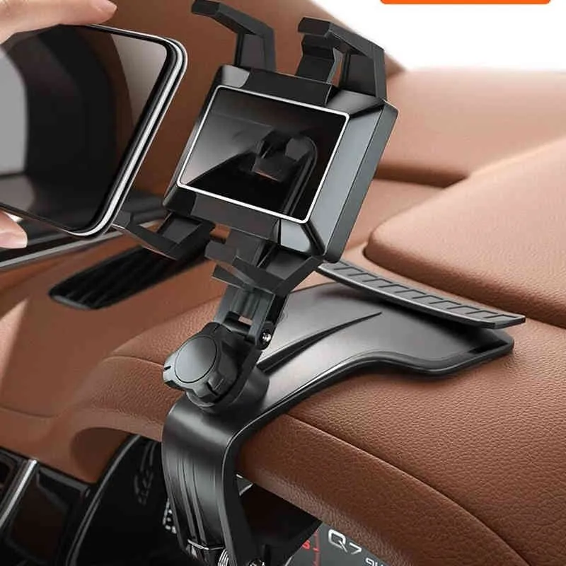 Bilhållare med uppgradering 1200 Rotation Dashboard Justerbar fjäderklämma Cellhållare, Spida Mount iPhone12 11