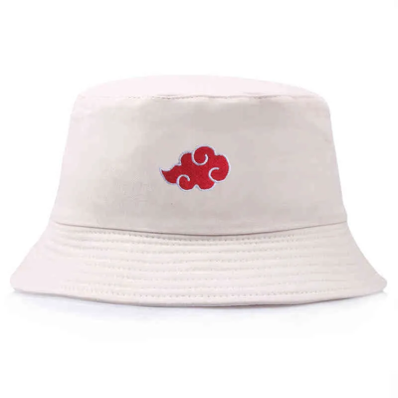 Rimiut Red Cloud Anime Cartoon Embroidery Bucket Hat Cotton Custom Men Women Sun Protect Fishing Hats Summer Caps Y220301