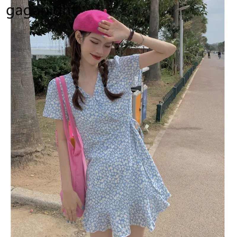Gaganight Sweet Women Mini Short Dress Flow Fashion Lady Chic Corean Abiti donne Abiti con bodycon sottili magri 210519