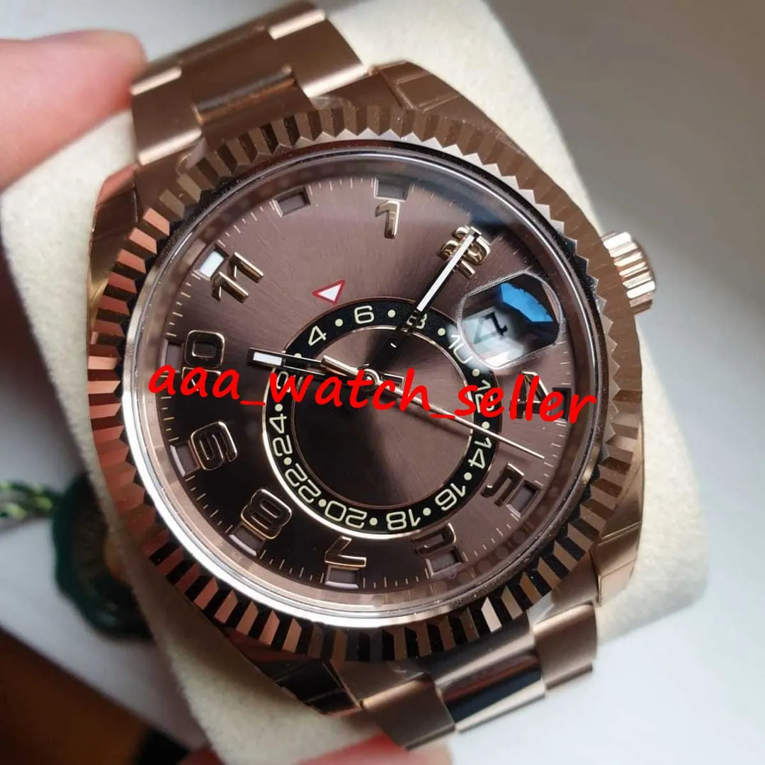 4 färger Luxury Mens Watches Master Sky-D 326935 M326935 326934 326938 Rose Gold Case Fluted Bezel Rhodium Dial Mechanical Automat1812