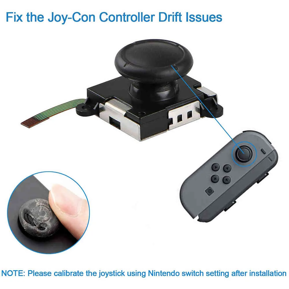 Veanic 4-Pack 3D Substituição Joystick Analógico Thumb Stick Joy-Con Controller Nintendo Switch Acessórios para jogos