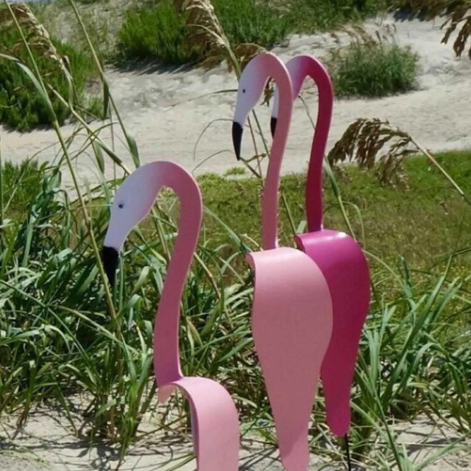 Indicatore del vento flamingo da giardino scultura uccelli rotanti stravaganti assolutamente splendida decorazione di giardino di uccelli dinamici unici Q01655119
