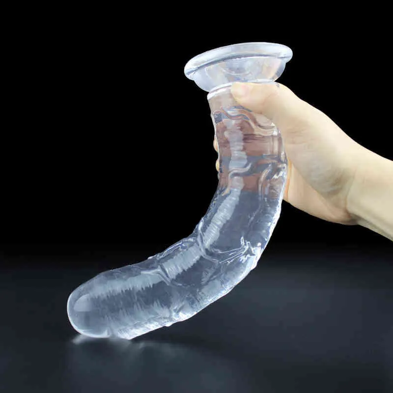 NXY Dildos Strong Suction Cup Jelly Big Realistic Dildo Sucking Huge Penis Dick Butt Plug Anal Sex Toys for Woman Adults 18 Man Falos Shop 220105