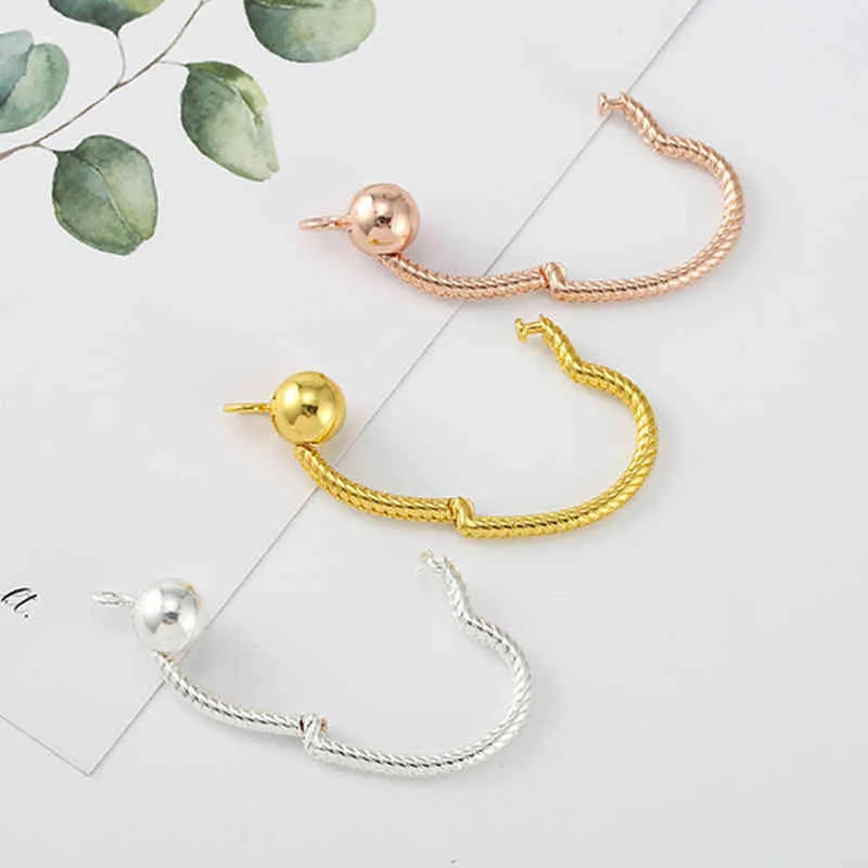 Base Snake Chain Circle Heart Hanger Ketting Fit Originele Pandora Charms Armband Dames O Ring Dangle Beads Bangles DIY Bijoux