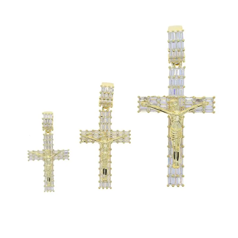 Łańcuchy moda żeńska wisiorki krzyżowe upusz złotego srebrnego koloru kryształowego wisiorka biżuteria dla mężczyzn kobiety Whole2296