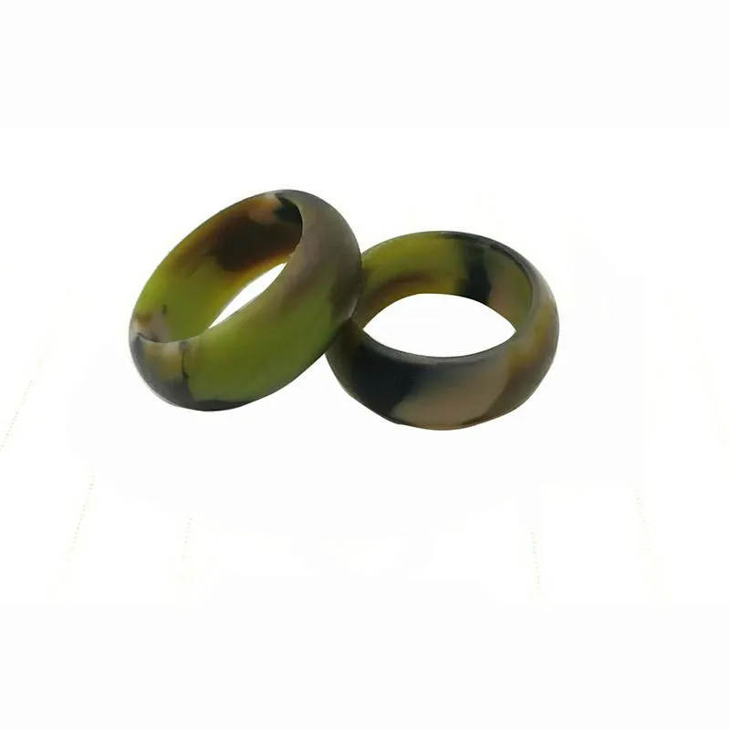 Anéis de casamento 8mm de largura anel de silicone conjunto banda camuflagem borracha de prata para homens mulheres dedo jóias presente anillo de silicone304m