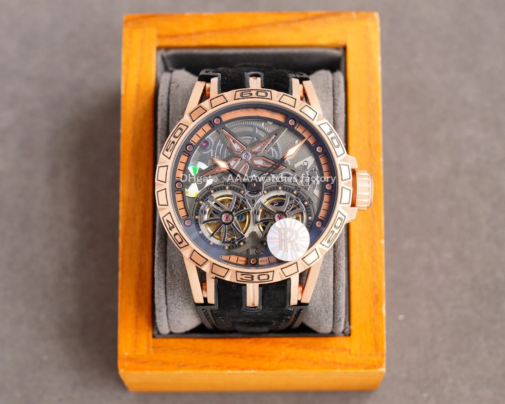 Big Dial Classic King Watches, wszystkie używane w podwójnym projekcie Tourbillon Unikalny styl Od czasu mechanicznego uruchamiania męskiej tabeli 46 mm taśmą 232b