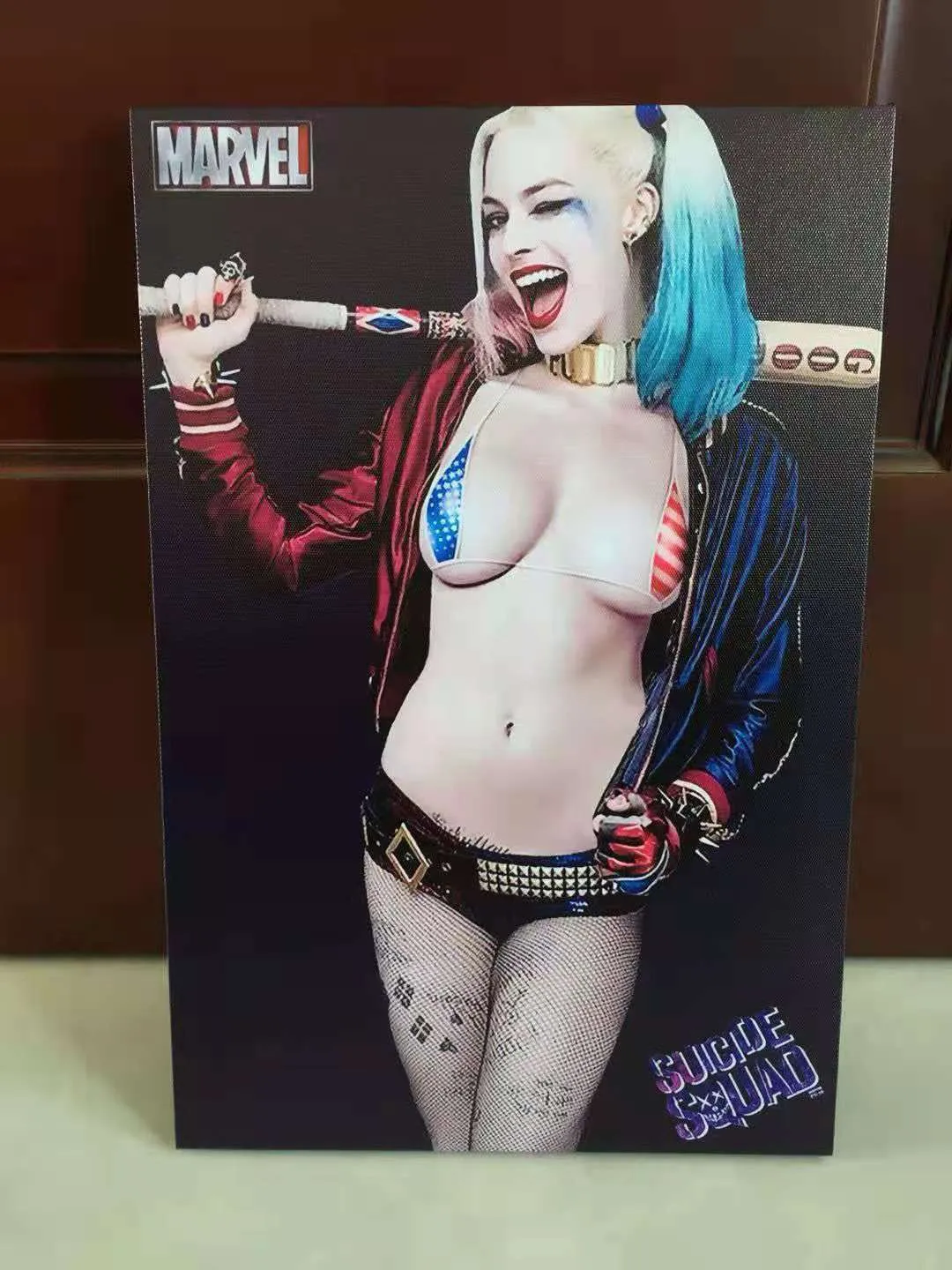 Harley Quinn Canvasaffisch Sexig sidenbild Väggdekor Rumsmålning Bild med ram