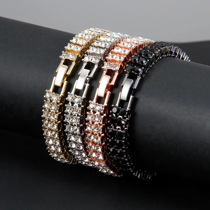 Ожерелье на заказ, ювелирные изделия, мужские хип-хоп блестящие теннисные цепочки со льдом, ожерелья, браслет шириной 8 мм, 2-рядное колье, длинная звеньевая цепочка, подарок337T