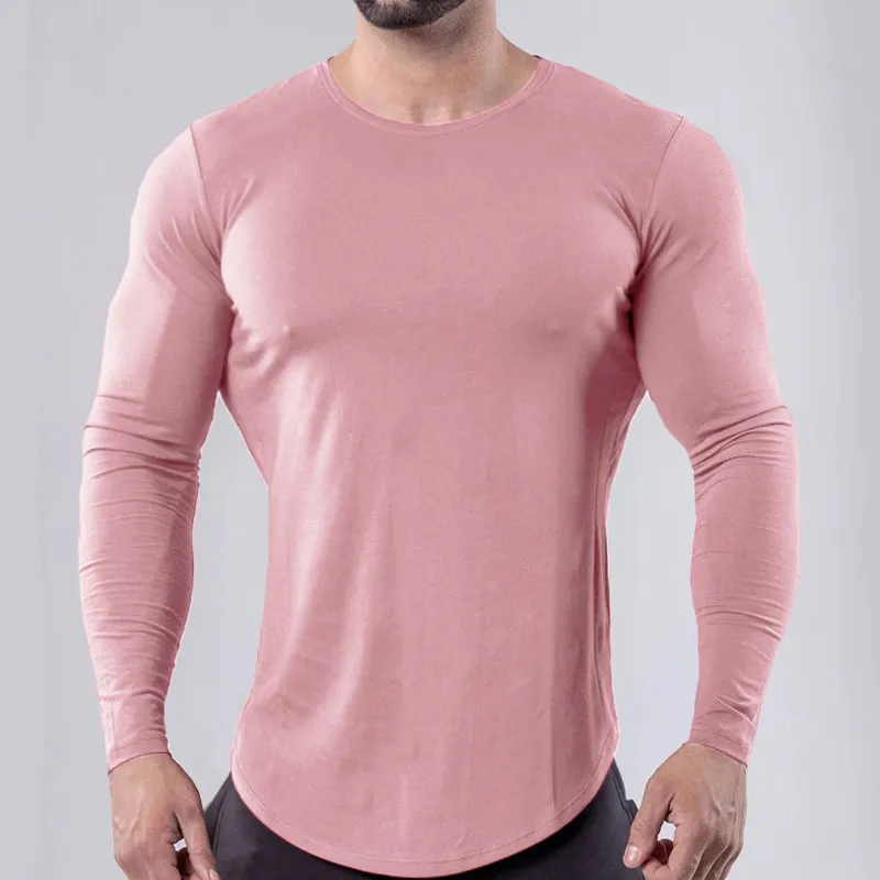 Kuru FIT Sıkıştırma Gömlek Erkekler Spor Uzun Kollu Koşu Gömlek Erkekler Gym T Shirt Futbol Jersey Spor Rahat T-shirt Tops 210515