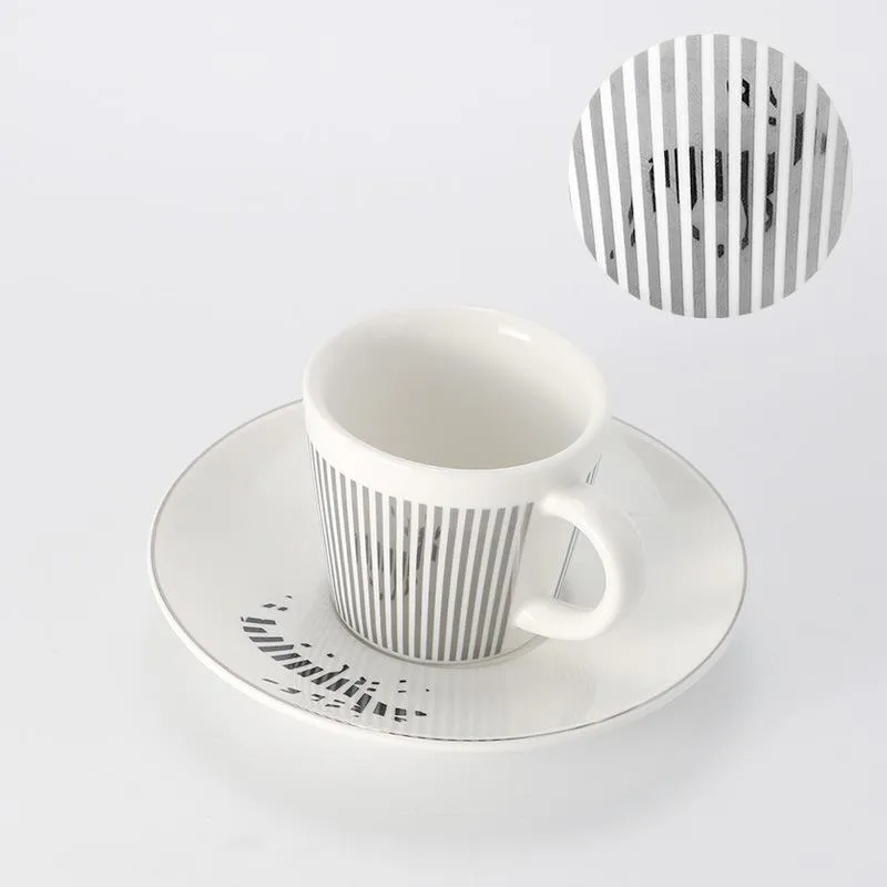 Kubki 90 225 ml Kreatywne lampart Anamorficzny kawa lustro Refleksja Zebra Vintage Tea Cups i sets Sets341y