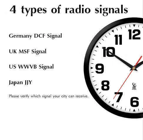 Dekoracja domowa 12-calowy radio sterowany metalowy aluminiowy zegar ścienny kwarcowy H1230