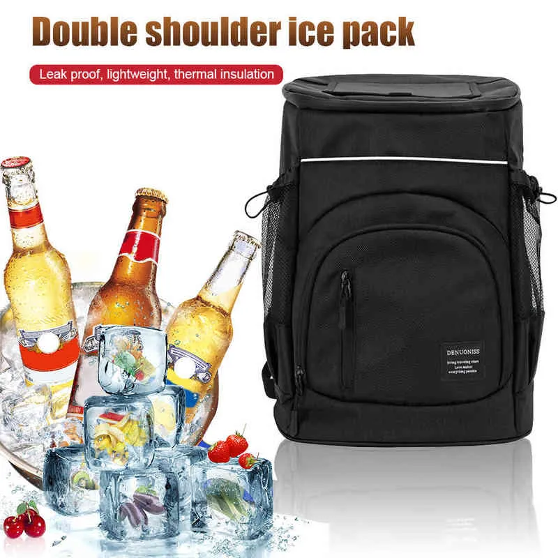 30l große Kapazität Picknick -Isolierung Rucksack Kühlschrank -Tasche Tragbarer Bier Food Cooler Thermal Rucksack für Outdoor Camping G2207285766