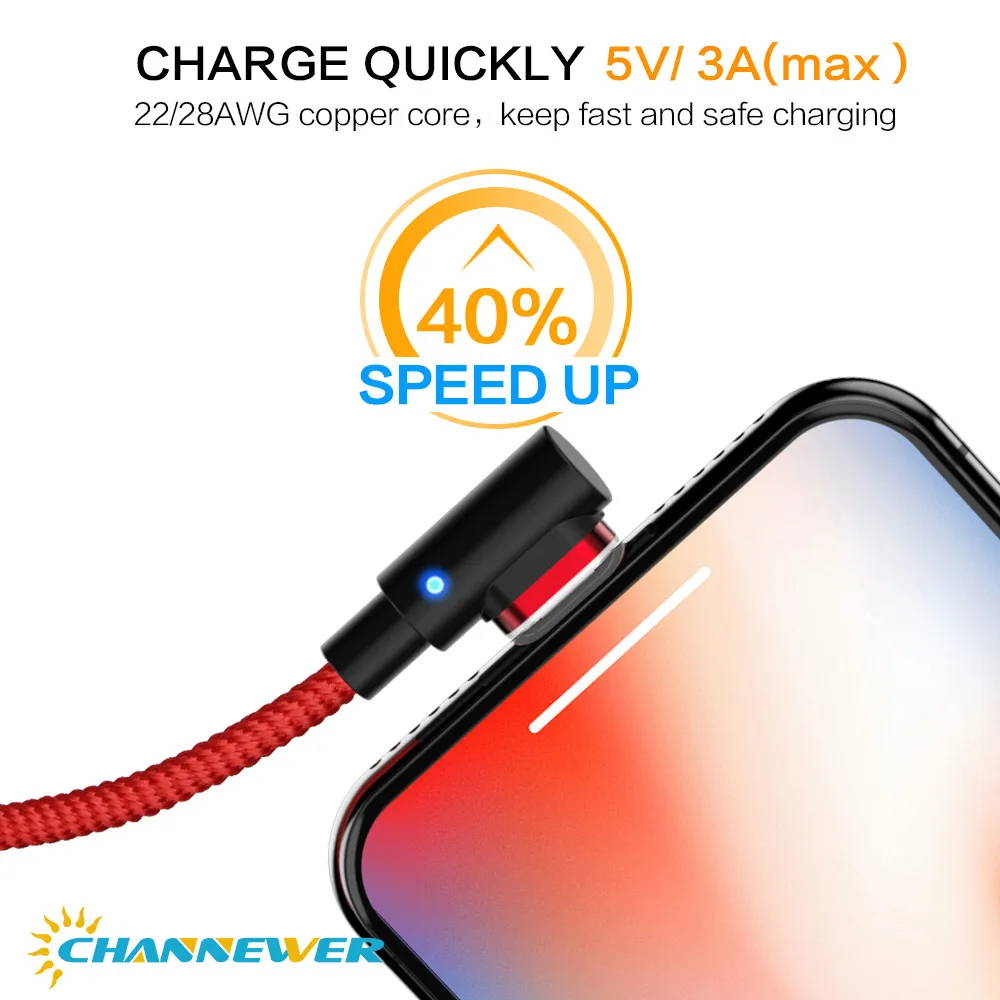 Câble magnétique usb c Micro usb Type C à 90 degrés, câble de charge rapide, ligne L, Micro usb type-c, chargeur magnétique à angle droit