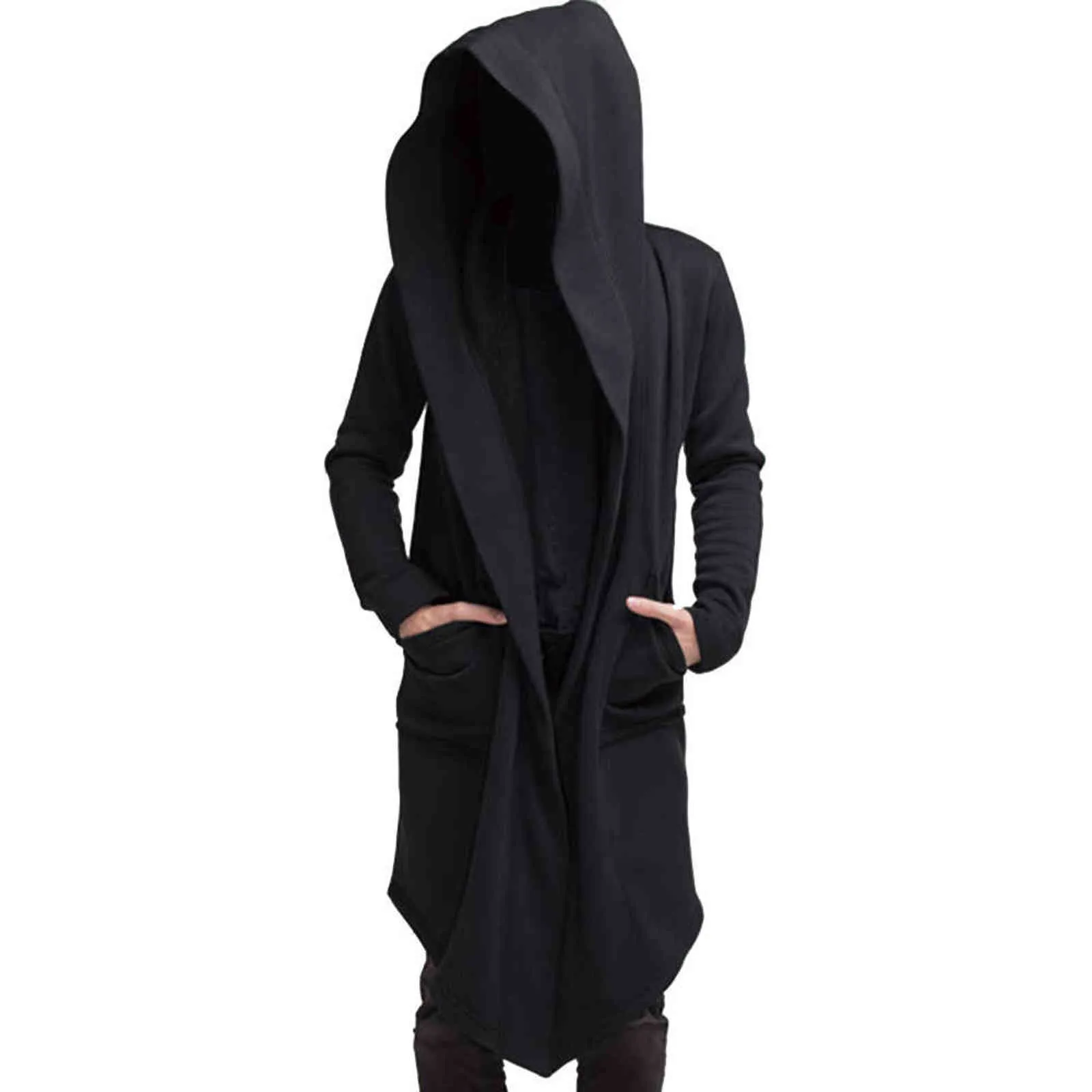 Mens Robe Hooded Cloak Winter Mode Losse Pocket Warmer Jas Lange Mouwen Casual Comfy Warm Uitloper Y1106