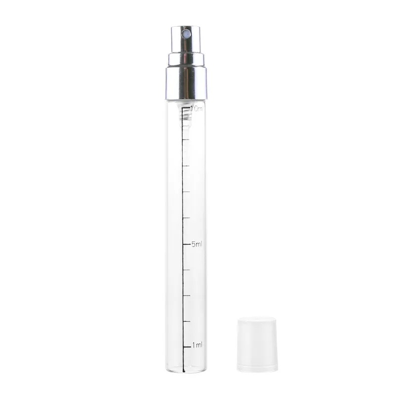 Empty Transparent Glass Perfume Scale Bottle Gold Silver Black Spray Pump Clear Lid Cosmetic Packaging 2.5ML 3ML 5ML 10ML 