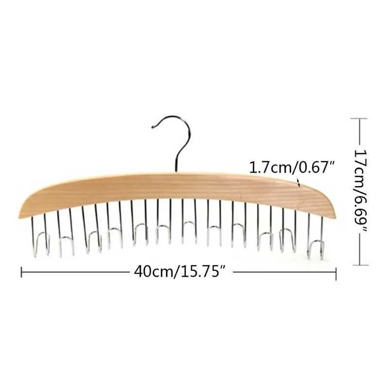 Holzregale mit Edelstahl-Schalhaken, Krawattengürtel, Kleiderbügel, Organizer, Drop 210702