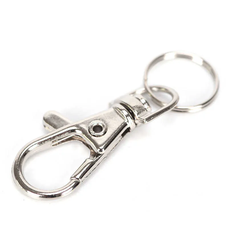 100 stuks slot draaibare karabijnsluiting clips sleutel haak sleutelhanger split sleutelhanger bevindingen sluitingen voor sleutelhangers maken H09159159918