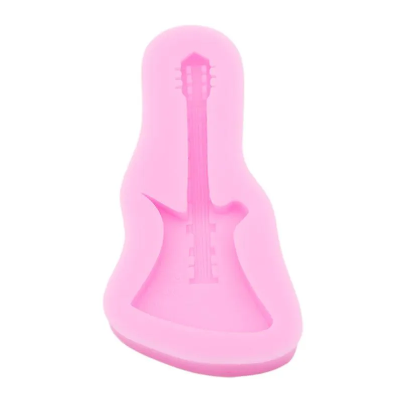 Cake Tools Musical Instrument Guitar Silicone Fondant Soap 3D Mold Cupcake Jelly Candy Chocolate Decoration Tool Moulds2548