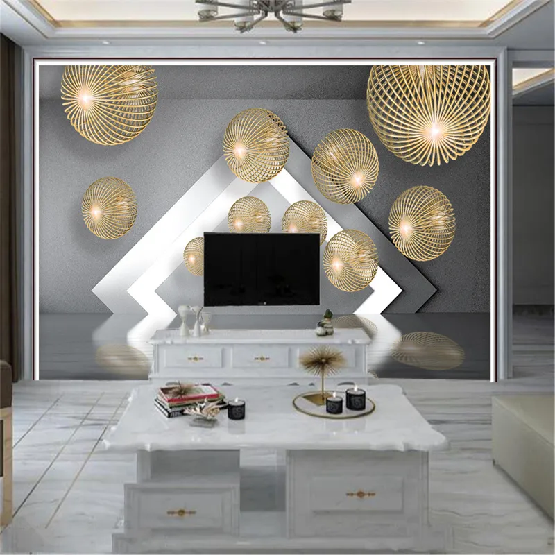 3d impressão personalizada decoração de interiores papel parede esfera metal espaço estendido moderno simples cobrindo quarto tv fundo parede sti158l