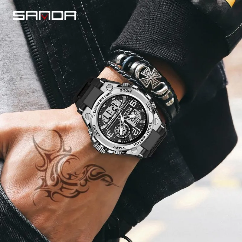 Лучший бренд мужские часы 5ATM водонепроницаемые спортивные военные наручные часы кварцевые часы для мужчин часы Relogio Masculino 6024 Wristwatc282T