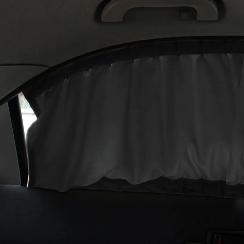 1-par 70x47cm Sommar sidofönster Solskyddsgardiner Auto Windows Sun Visor Blinds täcker justerbar bilspår