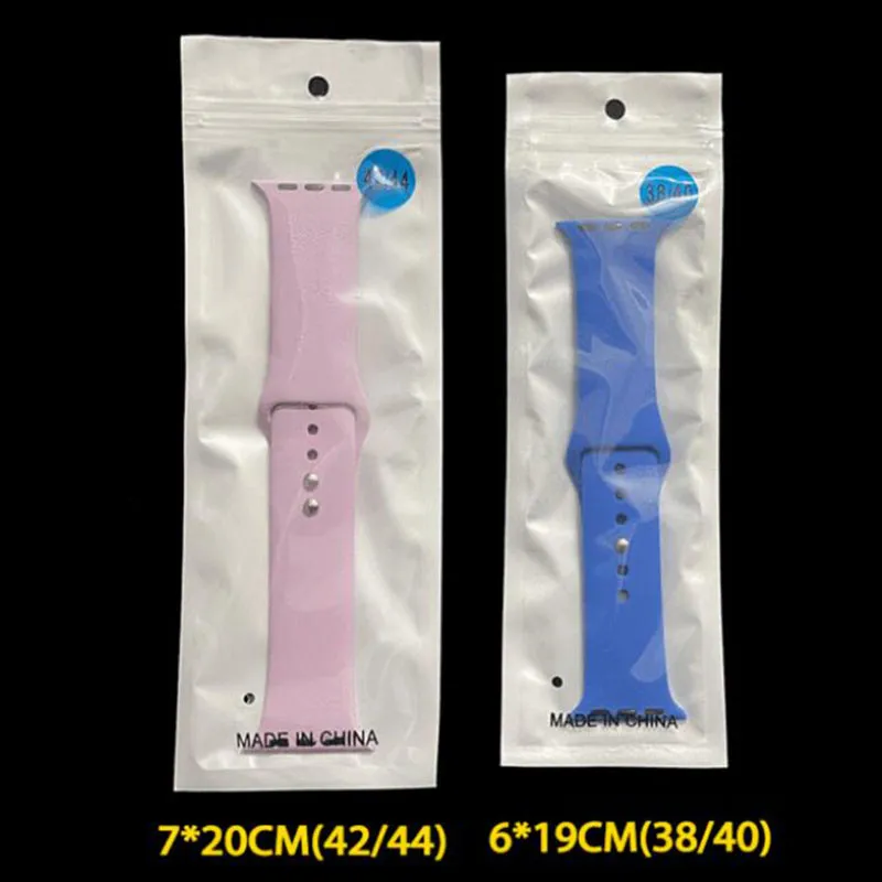 Sac de boîte de vente au détail d'affichage en plastique Simple pour bracelet de montre 40mm 44mm 38mm 42mm série SE 654321 femme bracelet de montre en cuir intelligent
