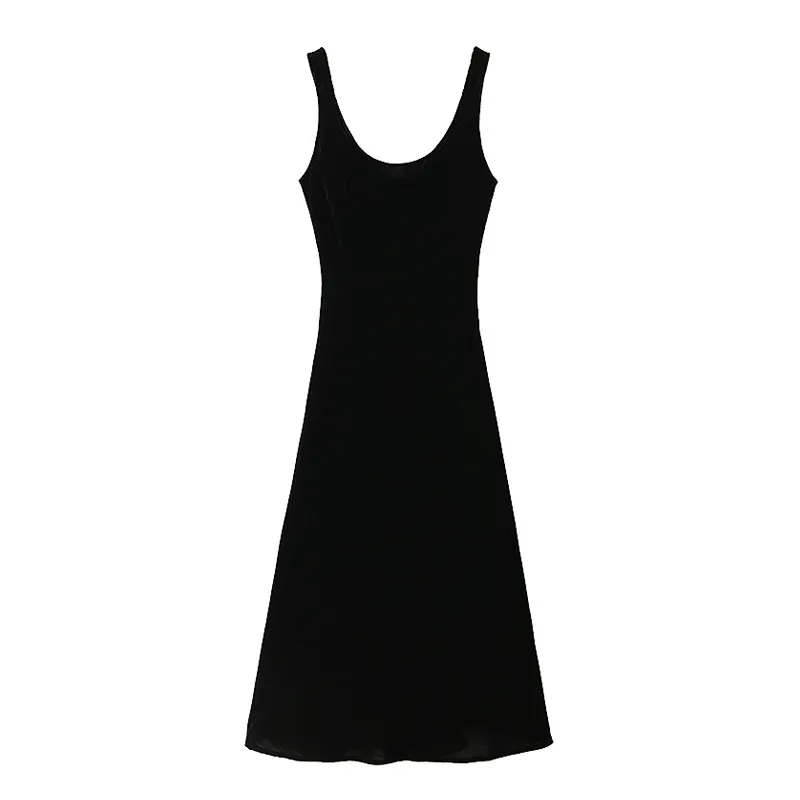 Black Velvet Sukienki dla kobiet Sexy Backless Slip Midi Kobieta Sukienka Letnie Eleganckie Suknie Damskie Party 210430