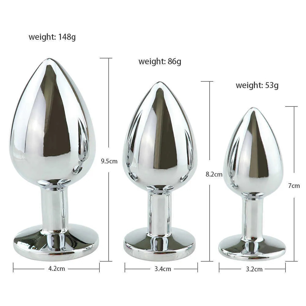 3 taille en acier inoxydable Plug anal bouchon de bout en métal grand set stimulateur stimulateur adultes jeux sex toys for women man anal toys s08242877965