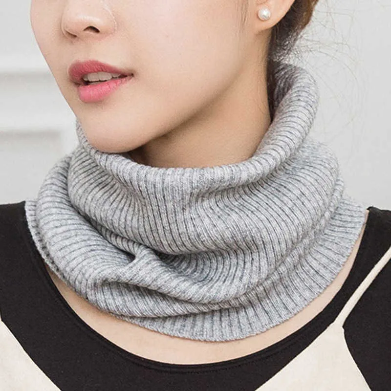 Winter Warm Cashmere Scarves Women Elastic Knitted Scarf Ring Neck Scarf Snood Female Thicken Windproof Unisex Scarves Warm Q0828